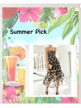 Francesca's Collections Black And White High Low Maxi Dress/Size M